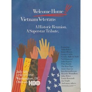 1987 HBO Vietnam Veterans Tribute Vintage Print Ad Welcome Home Concert Special